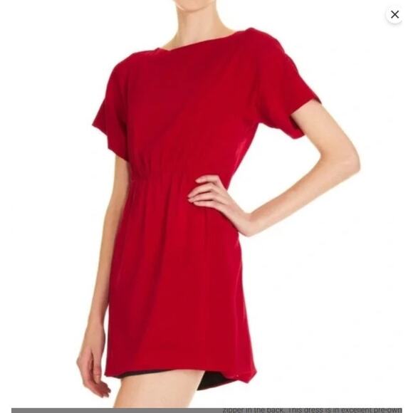 Rag & Bone Dalmeny Red Silk Dress with Pockets Size 8 Statement Bold - Picture 1 of 10